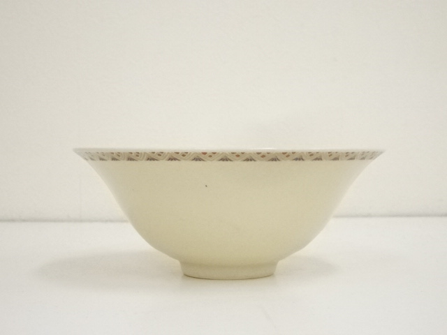 1874 高麗焼黄章洙作花三鳥暦手文茶碗時代物